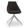 Caribu 4 To 6 Extendable Dining Table With Set Of 6 Doris Swivel Accent Chairs (Colour- Dark Grey, Finish- White High Gloss)