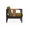 Cairo 3 Seater Wooden Sofa in Green Olivia Colour