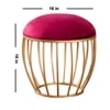 Lush Velvet Cage Metallic Stool in Maroon Color Set of 2