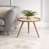 Oalveil Solid Wood Side Table in Walnut Brown Finish