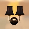 Devansh Dual Steel Metal Wallmounted Lamp With Cotton Steel Metal Shade