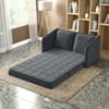 Kobi 2 Seater Fold Out Sofa Cum Bed in Charcoal Haze Colour with topper