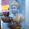 Grey Bamboo Buddha Water Fountain For Home And Office Decor