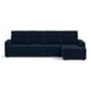 Apollo Sofa (Colour : Sea Port Blue Velvet, Cushion : Soft, Back Type : High Back, Seating Capacity : Right Aligned 3 Seater + Right Aligned Chaise + Ottoman)