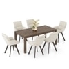 Atlas Solid Wood 6 Seater Dining Table With set of 6 Bren Swivel Dining Chair