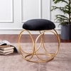 Classic Velvet Ring Metallic Stool in Black Color Set of 2
