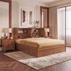 Koro Solid Wood Queen Size Drawer Storage Bed In Amber Walnut Finish