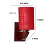 Devansh Solid Wood Electric Wall Light in Maroon Colour with Maroon Shade Count of 1 Light