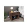 Yuko Engineered Wood Bedside Table with One Drawer in Columbia Walnut Finish