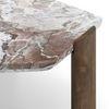 Kanso Hexagon Toronto Marble And Solid Wood Coffee Table In Danish Walnut Finish