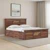 Fidora Solid Wood King Box Storage Bed In Teak Finish