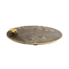 White Marble Round Platter with Gold Foil Work and Brass Butterfly Embedding, Multi-Utility