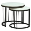 Metalform Round Metal Nesting Coffee Table Set Black Finish White Porcelain Top Set Of 2