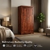 Fidora Solid Wood 2 Door Wardrobe in Honey Finish