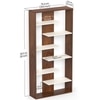 BLUEWUD Maxelle Engineered Wood Bookshelf Cabinet Book Rack Organizer with Shelves for Decor Display, Cabinet Floor Standing for Home Library (Brown Maple & White)