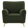 Osbert Velvet 1 Seater Sofa in Olive Green color