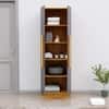 Hexa Red Wooden 2 Door Wardrobe with 4 Shelves in Giant Wood and Slate Grey Colour
