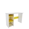 Woodbuzz Duke Engineered Wood Finish Study Table In Frosty White And Yellow