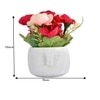 Red Artificial Flowers With Modern Planter