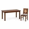 Globally Indian Margaux Solid Sheesham Wood 6 Seater Dining Table Set 6 Chairs Grey