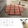 Handmade Wool Shaped Rug Modern Geometric Pink Brown 3 x 5 Feet Carpet