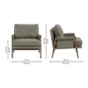 Serenity Boucle Fabric Arm Chair in Brown