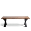 Tula Sheesham Wood Minimalist 3 Seater Bench In Teak Finish