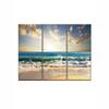 Truss Pcs Blue Beige Ocean Beach Sunset Printed Framed Canvas Wall Prints Set of 3 Multicolor Matte