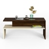 BLUEWUD Taurley Engineered Wood Coffee Center Sofa Tea/Teapoy Console Table for Sofa Set Living Room Home Hall (Brown Maple & Beige)