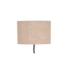 Nala Beige Natural Fiber Floor Lamp with Black Iron Base