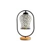 Devansh Multicolor Glass Wooden & Iron  Table Lamp -17 Inch Height - Plap