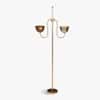 Lior Handicrafted Floor Lamp in Antique Silver Brass finish and Amber Colour