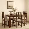 Globally Indian Sheesham Wood 4 Seater Dining Table Set With 4 Seater  Cushioned Chairs - Block Backrest