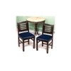 Rosslyn Sheesham Wood Set of 2 Dining Chairs in Mahogany Finish & Navy Blue Velvet Cushion Seat
