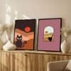 The Castle Decor Boho Abstract Botanical Wall Art Set of 2 Design 3 11x17 Inch
