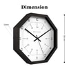Octagonal Wooden Wall Clock with Dual Time Dial Design