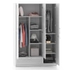 Bennis Engineered Wood 3 Door Wardrobe Without Mirror in White Finish