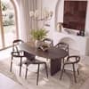 Zen Asymmetric Solid Wood 6 Seater Dining Table in Danish Walnut Finish