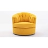 Marius Swivel Solid Wood Round Chair in Yellow Colour