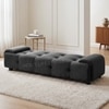 Melon Velvet 5 Feet Ottoman Bench in Dark Grey  Color