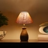 Devansh Beige Jute Table Lamp With  Wood Natural Base(10X12.5 Inches)-32