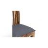 Columbus wood Set of 2 Dining Chairs in Anchor Grey Fabric Cushioning with TEAK FINISH