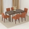 Atlas Solid Wood 6 Seater Dining Table Ludo Upholstered Dining Chair