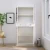 Hexa Engineered Wood Bookshelf Multipurpose Storage Rack in Frosty White Colour