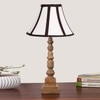 Devansh Off-White Cotton Vintage  Lamp With Wood Base (12X12X22.75)