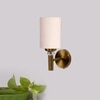 Devansh Metal Electric Wall Light in Gold Colour with White Shade Count of 1 Light