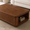 Rothwell Sheesham Wood Diamond Carved Coffee Table in Walnut Finish