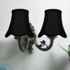 Devansh Dual Gold  Antique Wall Mounted Lamp With Black  Cotton Shade