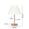 Devansh Off-White Cotton Vintage  Lamp With Natural  Wood Base  & Steel Pipe (12X17.75)