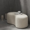 Wooden Twist Wnzzy Stylish Soft Boucle Upholstery Bench Ottoman in White Colour